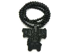 TAYLOR GANG PIECE ,BLACK,GOOD WOOD, NECKLACE, 36 OR 28 LONG  