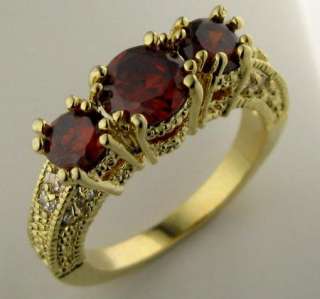   58ct Ruby In 14k Solid Yellow Gold Ring size 8 A+++ A27  
