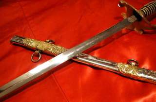 BEAUTIFUL GOLD PLATED ORNATE Antique ODD FELLOWS SWORD High Quality 