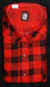 NEW Karman Large Western Flannel Long Sleeve Shirt   Red/Black Pattern 