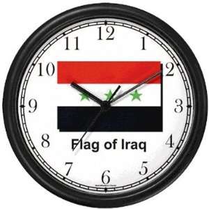 Flag of Iraq   Iraqi Theme Wall Clock by WatchBuddy Timepieces (Hunter 
