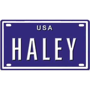Haley USA mini metal embossed license plate name bikes, tricycles 