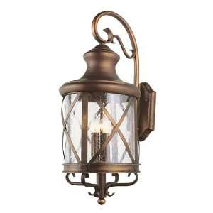   Lantern, Antique Copper Finish with Seeded Glass