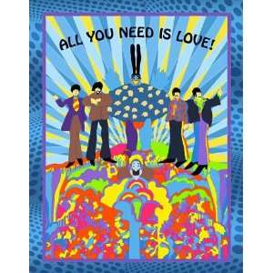  45 Wide The Beatles All You Need Is Love Panel Fabric By 