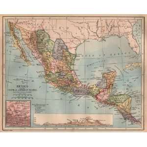  Butler 1887 Antique Map of Mexico
