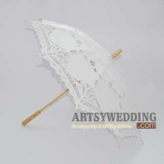 Cotton Lace Wedding Umbrella Parasols + Bridal Fans