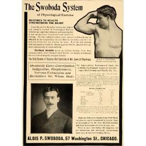  1901 Vintage Ad Alois P Swoboda Exercise Fitness Health 