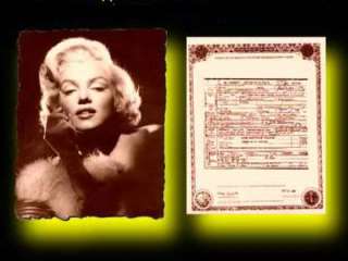 Marilyn Monroe Death Certificate  