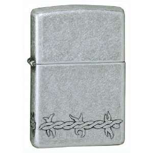  Zippo Barbed Wire Antique Silver Lighter Sports 