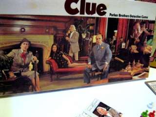 Vintage 1972~1979 Parker Bros *CLUE* Family Detective Board Game 