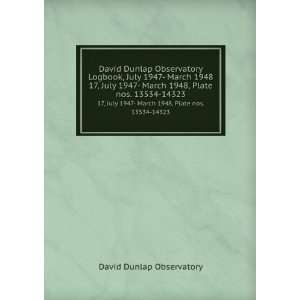     March 1948, Plate nos. 13534 14323 David Dunlap Observatory Books