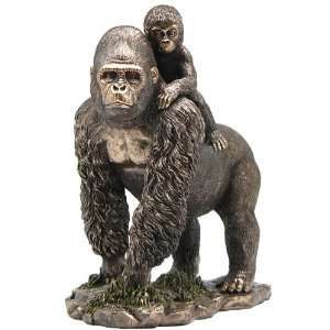  Gorilla Walking with Baby Gorilla Sculpture Baby