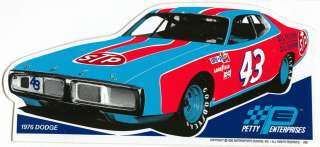   1976 DODGE CHARGER #43 STP CAR NASCAR RACING DECAL STICKER  