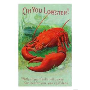 Oh You Lobster Scene Giclee Poster Print 