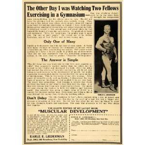  1922 Ad Earle E. Liederman Muscular Development Book 