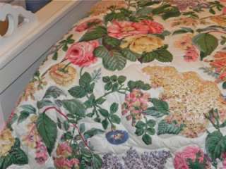 SCHUMACHER Cabbage Rose QUEEN BEADSPREAD SET/Drapes 4PC  