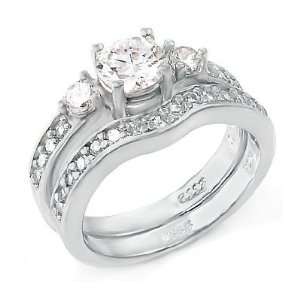  (A3RSZ9117) Amazingly Affordable Silver Wedding Ring Set 