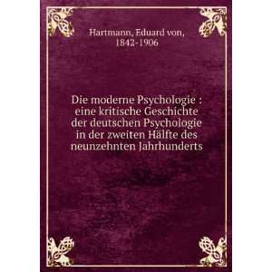   Jahrhunderts Eduard von, 1842 1906 Hartmann  Books