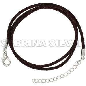 18 in. Brown Silk Satin Cord Chain Necklace w/ Stainless Steel Lobster 