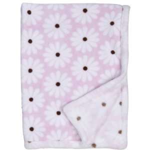    Kids Line Boa Blankets   Mod Daisy Printed Boa   Pink Baby