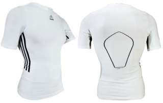 Adidas TechFit Preparation Mens Small S Shirt Top White Black Stripe 