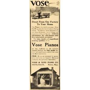  1909 Ad Vose Pianos 154 Boylston St. Boston Mass 