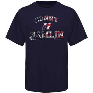 NASCAR Chase Authentics Denny Hamlin Americana T Shirt   Navy Blue