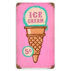  Ice Cream Cone Food and Drink Vintage Metal Sign   Garage 