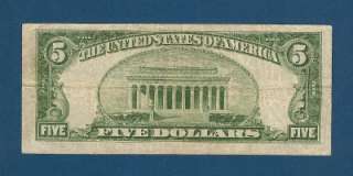 US CURRENCY 1934A $5 N AFRICA WARTIME SILVER CERTIFICATE, Very Fine 