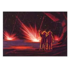  Sci Fi   Spacemen Watch Meteor Shower, 1966 Premium Giclee 