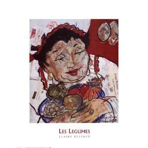  Elaine Elliott   Les Legumes Size 20x16 HIGH QUALITY 