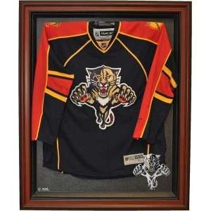 Florida Panthers Cabinet Style Jersey Display, Brown