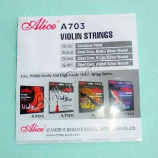 Violin 4 Strings Set New Alice Stainless Steel/Steel Corn Nickel 