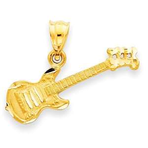  Solid 14k Gold Guitar Charm Jewelry