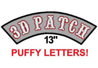 Custom Embroidered Rocker Name Patch 3D PUFFY LETTERS  