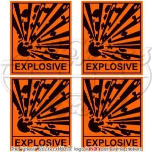   Explosion Danger 2 (50mm) Vinyl Stickers, Decals x4 