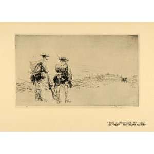 1921 Print Surrender Jerusalem Soldier Israel War Gun   Original 