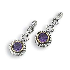  1.5 CT Amethyst Post Earrings/Sterling Silver Jewelry