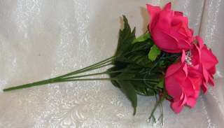 84 OPEN ROSES ~ FUCHSIA WATERMELON HOT PINK Soft Silk Wedding Flowers 