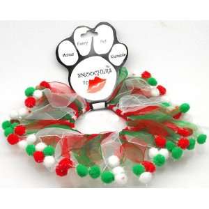  Christmas Pom Pom Holiday Dog Collar Size Medium 