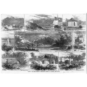  Great Aqueduct,Washington,D.C.,9 Views,1864,Alfred Waud 