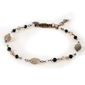    DENIS AND CHARLES  Black Tourmaline and Moonstone Bracelet Jewelry