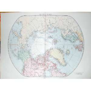  STANFORD MAP 1904 ARCTIC REGIONS GREENLAND ICELAND