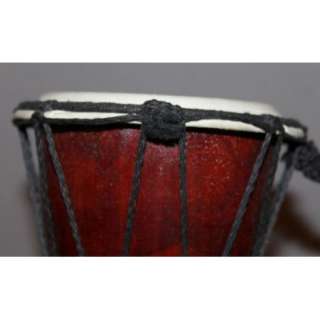 AFRICAN WOOD DJEMBE HANDPAINTED HANDCARVED DRUM LEATHER  