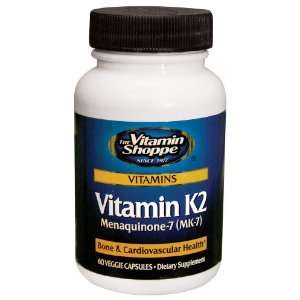  Vitamin Shoppe   Vitamin K2, 60 veggie caps Health 