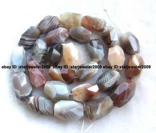 Natural Botswana Agate 10x15mm nugget faceted gemstone beads 15.5 