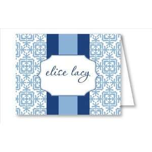  Light Blue Quilt w/Navy/Light Blue Stripe Note Cards