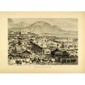  1875 Wood Engraving Pucara Andes Mountains Peru Tents 