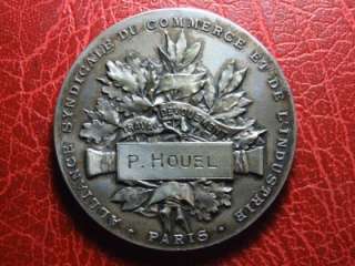 Art Nouveau commerce industry Paris 1930 silver pl. medal  