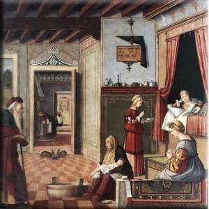  Birth of the Virgin 16x16 Streched Canvas Art by Carpaccio 